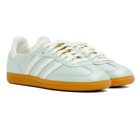 adidas Samba OG Women's Athletic Shoes - Mint Green and White - Picture 2 of 8